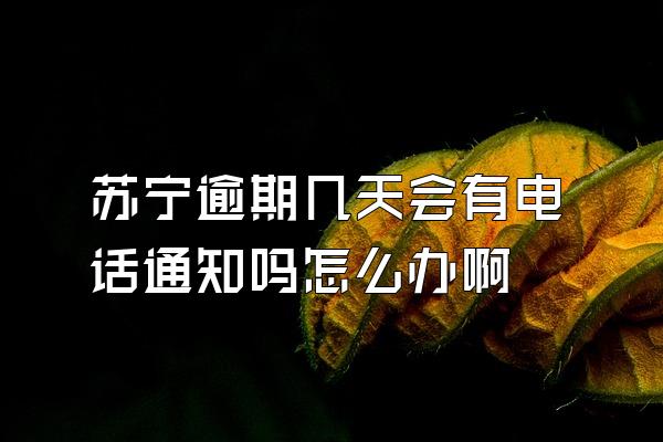 苏宁逾期几天会有电话通知吗怎么办啊
