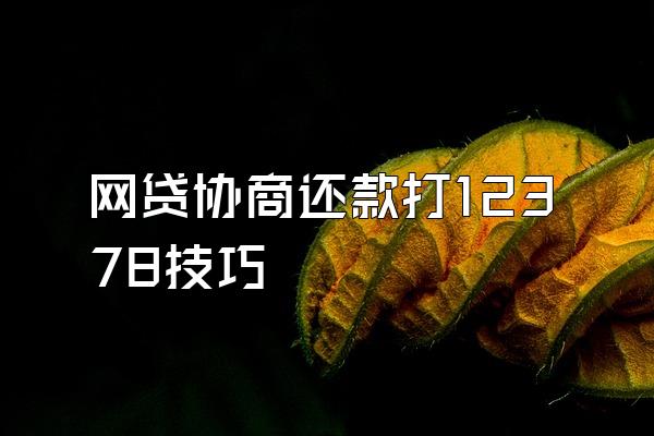 网贷协商还款打12378技巧