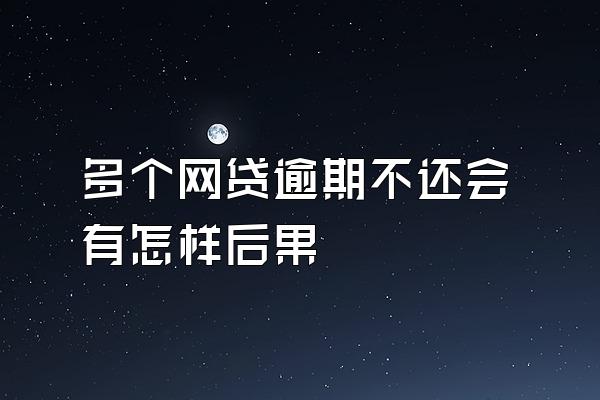 多个网贷逾期不还会有怎样后果