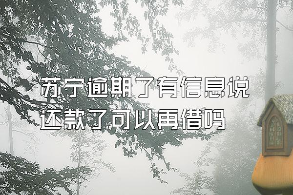 苏宁逾期了有信息说还款了可以再借吗