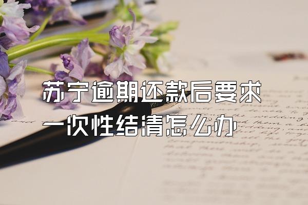 苏宁逾期还款后要求一次性结清怎么办