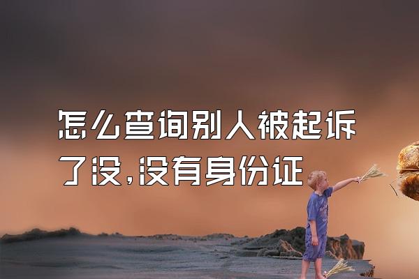 怎么查询别人被起诉了没,没有身份证