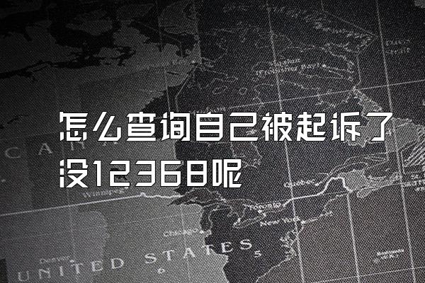 怎么查询自己被起诉了没12368呢