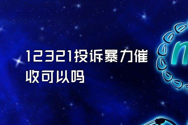 12321投诉暴力催收可以吗