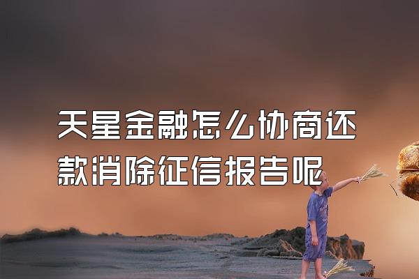天星金融怎么协商还款消除征信报告呢