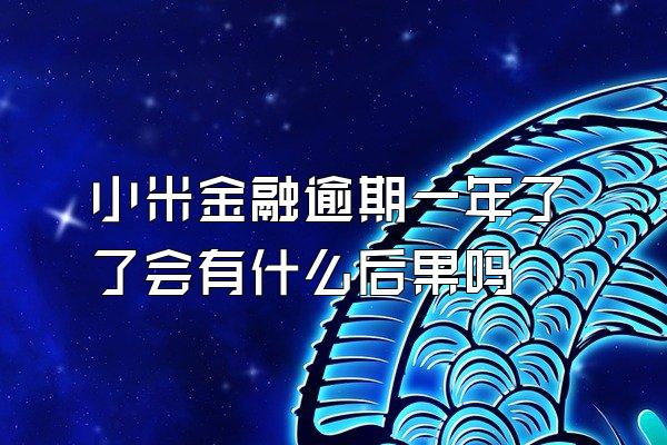 小米金融逾期一年了了会有什么后果吗