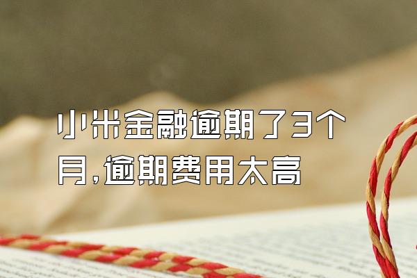 小米金融逾期了3个月,逾期费用太高