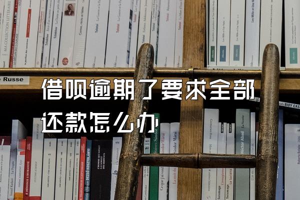 借呗逾期了要求全部还款怎么办