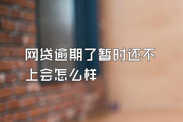 网贷逾期了暂时还不上会怎么样