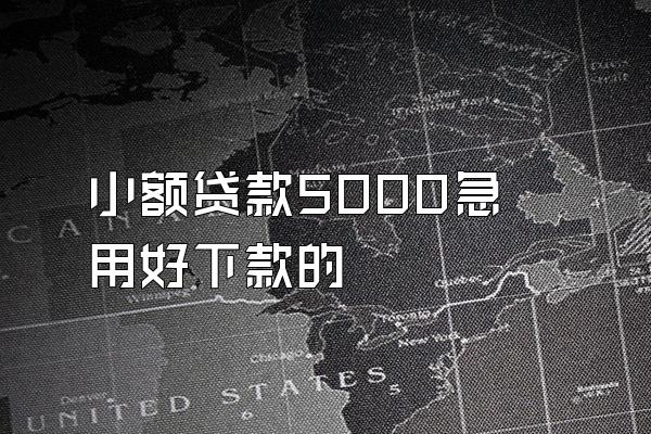 小额贷款5000急用好下款的