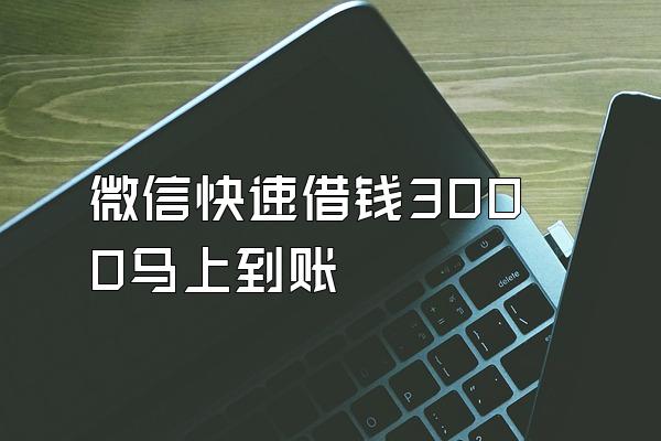 微信快速借钱3000马上到账