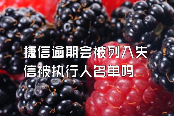 捷信逾期会被列入失信被执行人名单吗