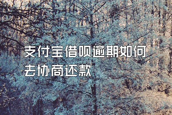 支付宝借呗逾期如何去协商还款