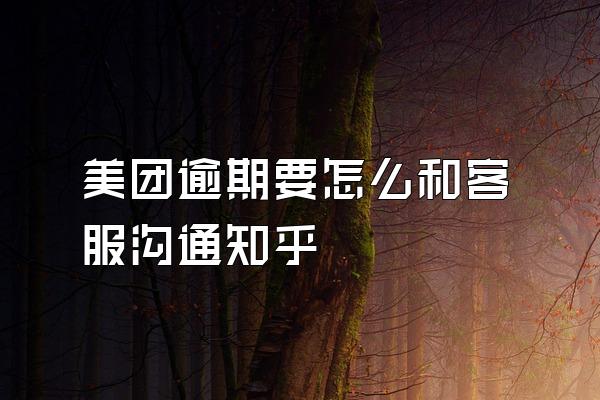 美团逾期要怎么和客服沟通知乎