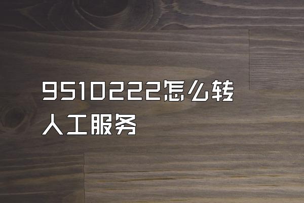 9510222怎么转人工服务