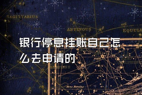银行停息挂账自己怎么去申请的
