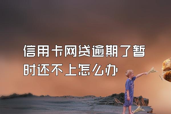 信用卡网贷逾期了暂时还不上怎么办