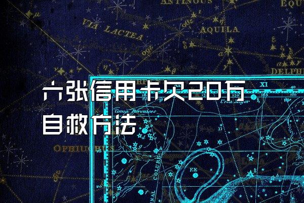 六张信用卡欠20万自救方法