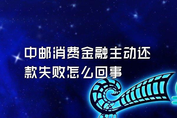 中邮消费金融主动还款失败怎么回事