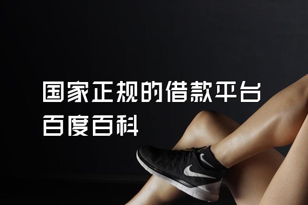国家正规的借款平台百度百科