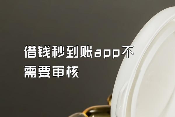借钱秒到账app不需要审核