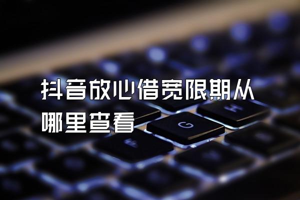 抖音放心借宽限期从哪里查看