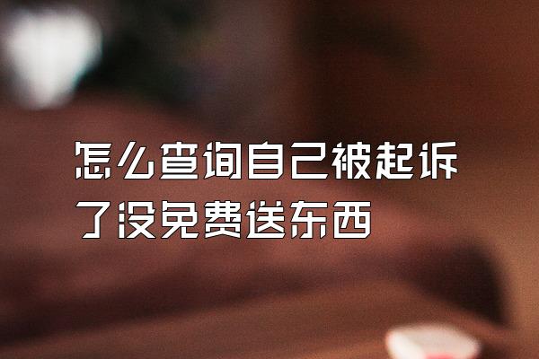 怎么查询自己被起诉了没免费送东西