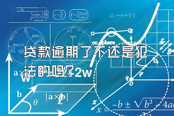 贷款逾期了不还是犯法的吗?