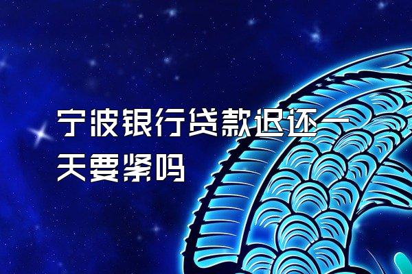 宁波银行贷款迟还一天要紧吗