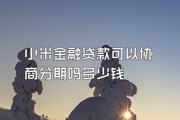小米金融贷款可以协商分期吗多少钱