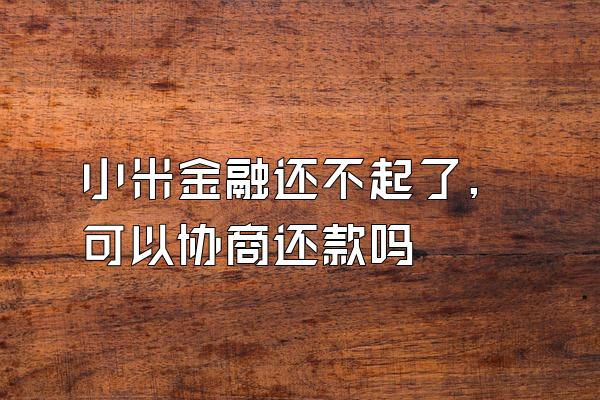 小米金融还不起了,可以协商还款吗