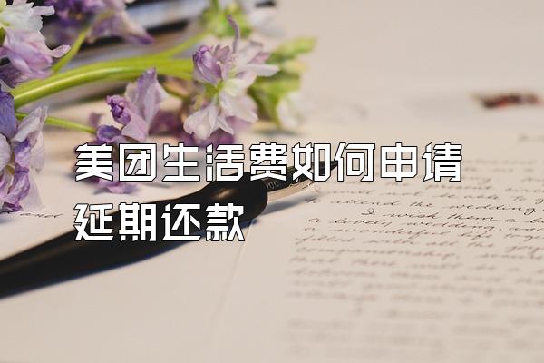 美团生活费如何申请延期还款