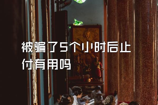 被骗了5个小时后止付有用吗