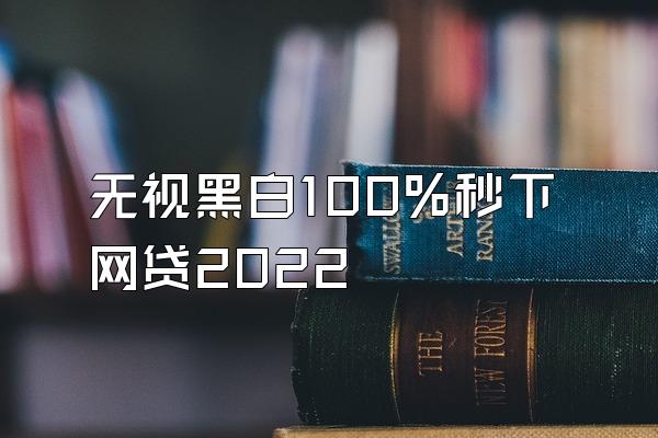 无视黑白100%秒下网贷2022