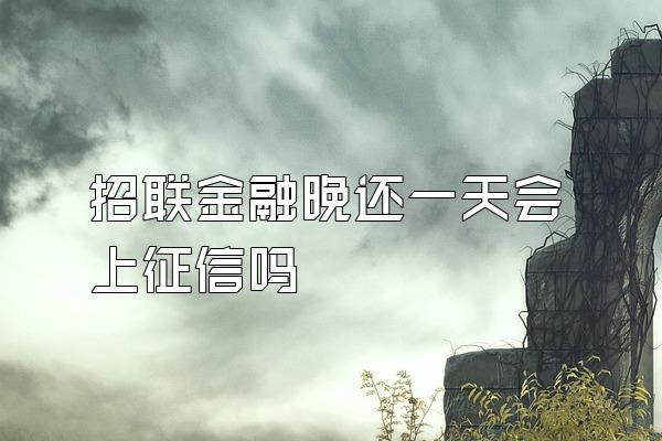 招联金融晚还一天会上征信吗