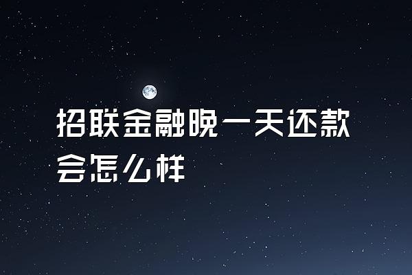招联金融晚一天还款会怎么样