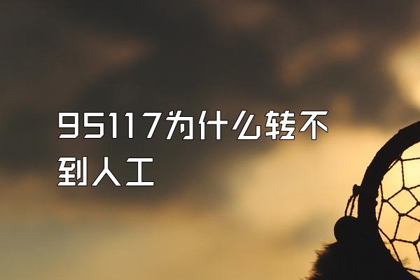 95117为什么转不到人工