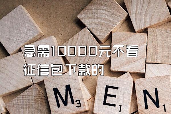 急需10000元不看征信包下款的