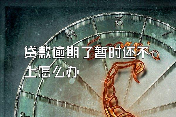 贷款逾期了暂时还不上怎么办
