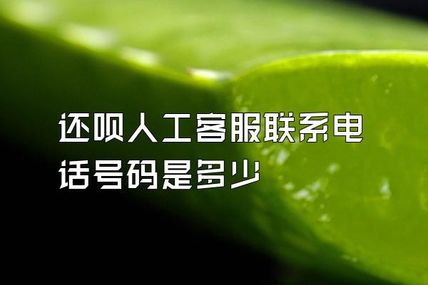 还呗人工客服联系电话号码是多少