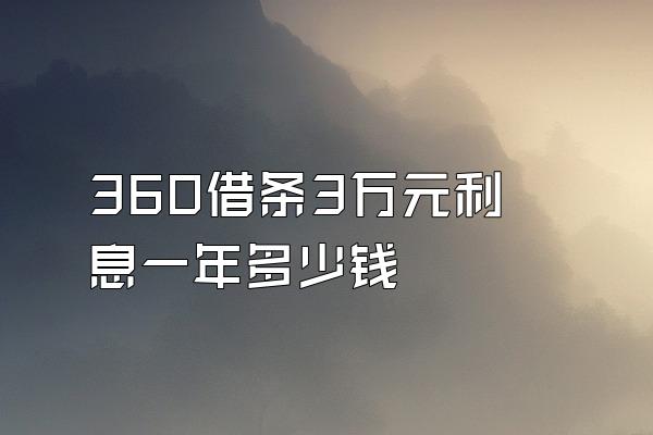 360借条3万元利息一年多少钱