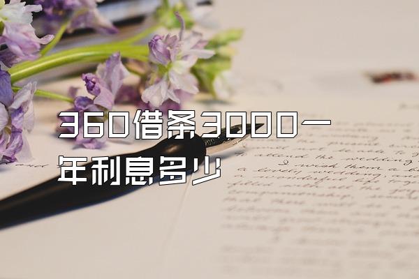 360借条3000一年利息多少