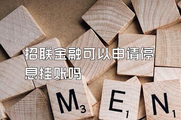 招联金融可以申请停息挂账吗