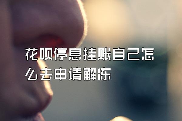 花呗停息挂账自己怎么去申请解冻