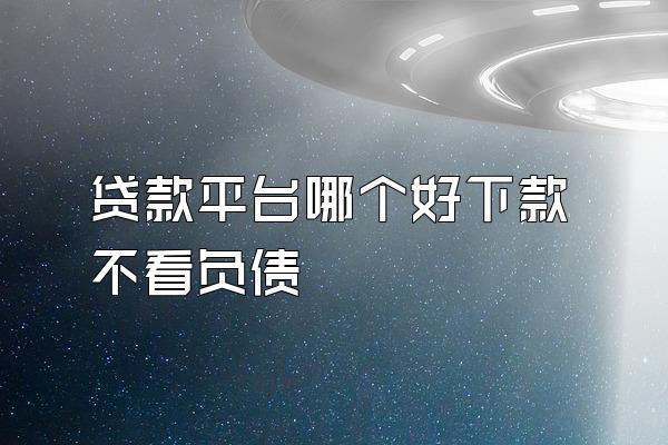 贷款平台哪个好下款不看负债