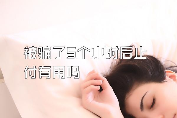 被骗了5个小时后止付有用吗