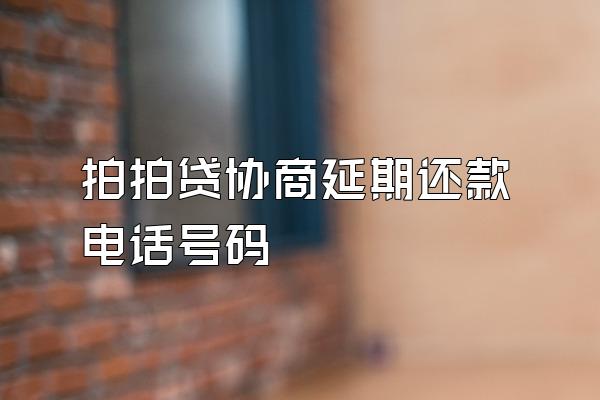 拍拍贷协商延期还款电话号码