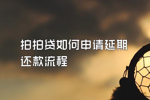 拍拍贷如何申请延期还款流程