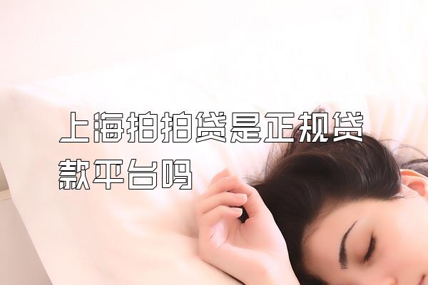 上海拍拍贷是正规贷款平台吗