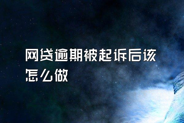 网贷逾期被起诉后该怎么做
